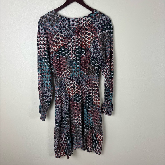Anthropologie Maeve Monaco Empire Fan Print Smocked Dress Women’s Size Large - Picture 3 of 8